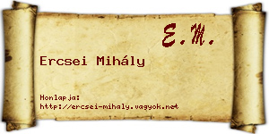 Ercsei Mihály névjegykártya